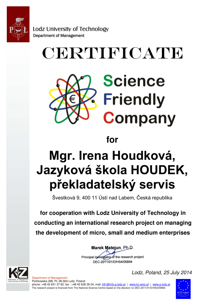 Jazyková škola HOUDEK - science friendly company